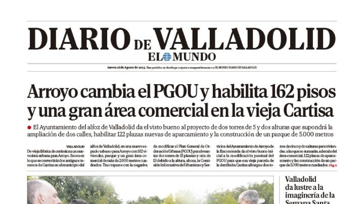 Portada de Diario de Valladolid del 28 de agosto de 2025