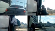 Camión se le metió a carro y subió a dos personas en el Periférico🎦