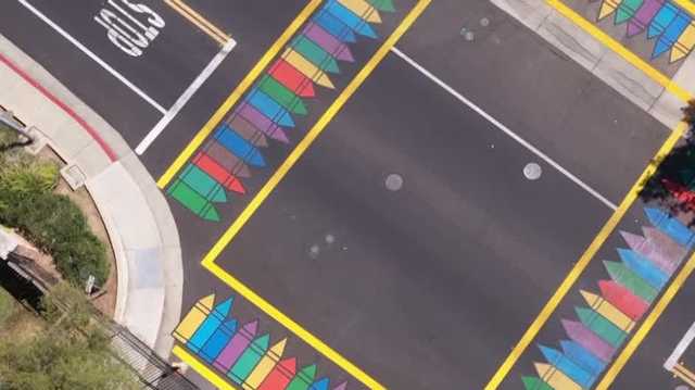 Colorful crayon 'asphalt art' in Elk Grove helps keep kids safe