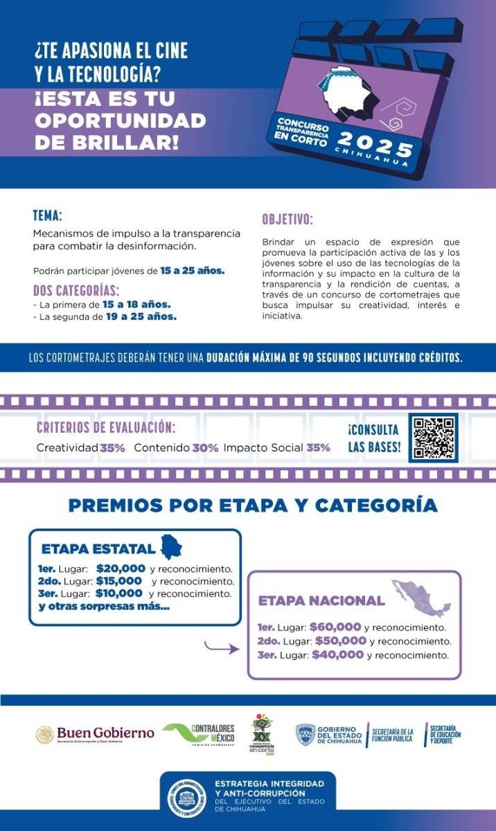 Anuncia SFP últimos días para participar en el Concurso Transparencia en Corto 2025