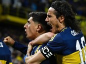 Cavani y Merentiel, los socios del gol: los uruguayos se sacaron la espina y  la Bombonera volvió a sonreír