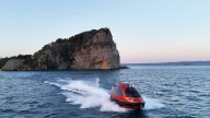 Watch futuristic jet ski CARAVAN hit the water in style complete with on board bar & sun deck but comes at a hefty price