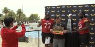 IFL champions Vegas Knight Hawks celebrate victory with fans