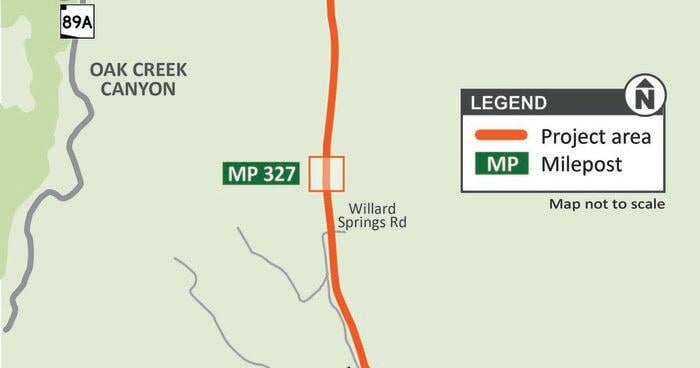Interstate 17 traffic shift beginning Thursday, Aug. 7, south of Flagstaff