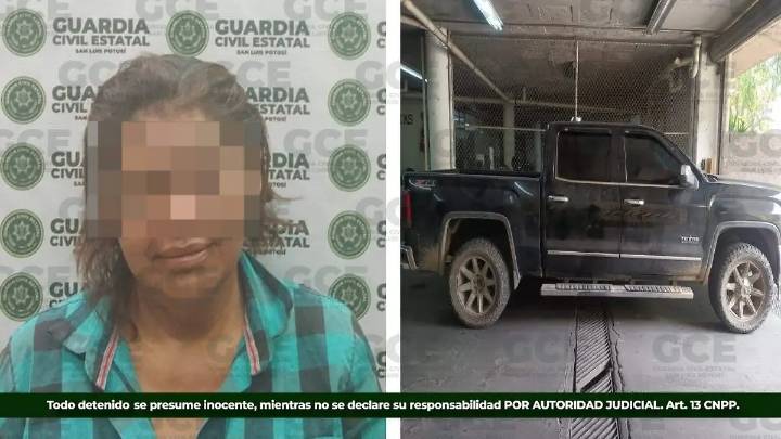 Una mujer fue detenida en Ahualulco; manejaba un auto robado en EU