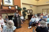 Shoffner, during Fayetteville visit, promises to ‘pull no punches’ in campaign for U.S. Senate seat against incumbent Cotton