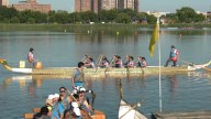 Dragon boats race across Flushing Meadows Corona Park