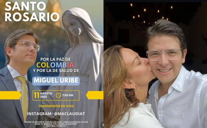 Rezo del Rosario a las 7:30 p.m. de este lunes por salud de Miguel Uribe