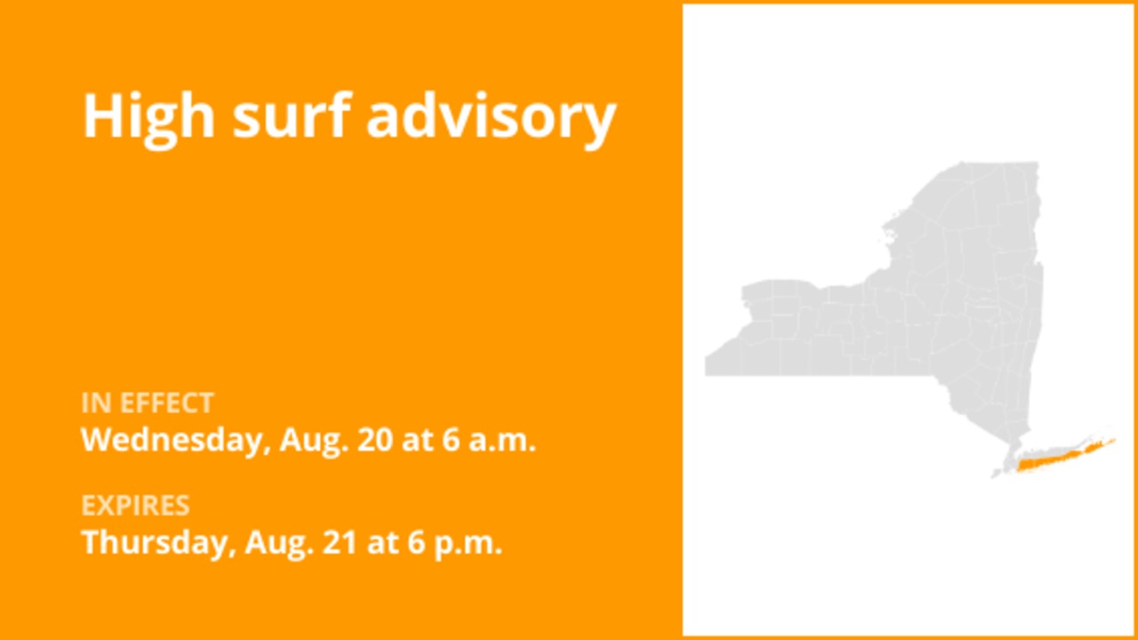 NY weather update: High surf advisory affecting Suffolk and Nassau counties Wednesday and Thursday