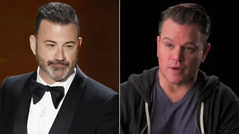 "Estaba en mi casa una noche para cenar": Jimmy Kimmel revela que salvó a Matt Damon de morir asfixiado
