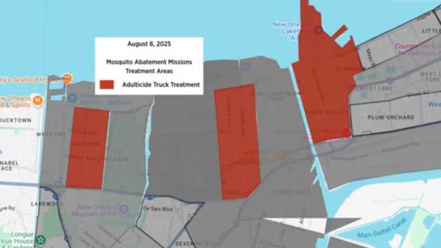 Mosquito abatement happening Friday night in East and West Bank