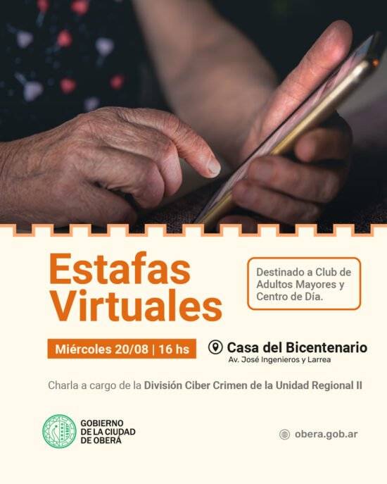 Charla sobre estafas virtuales para adultos mayores en Oberá