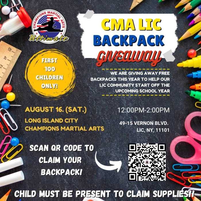 Free backpack giveaways taking place across Queens ahead of new school year