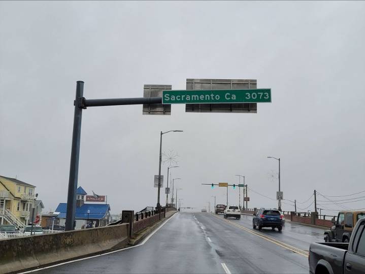 New traffic configuration on westbound highway in Yolo County
