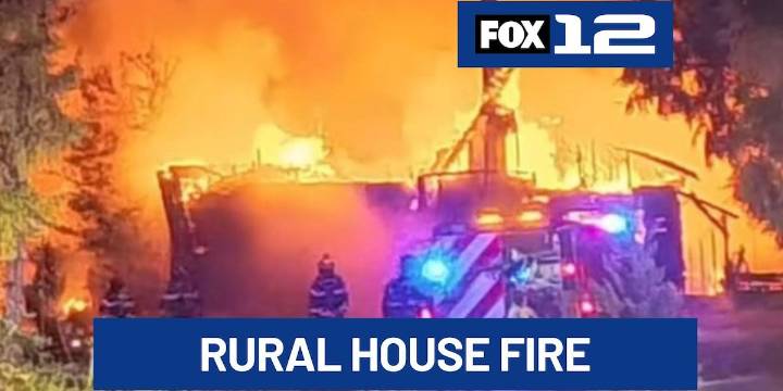Crews extinguish fully involved house fire in rural Clackamas County