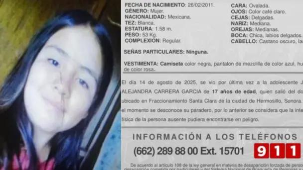 Buscan a menor Joana Alejandra desaparecida en Hermosillo