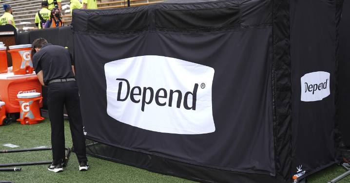 Not simply some silly bathroom joke. What's behind 'Depend' tent on CU sideline