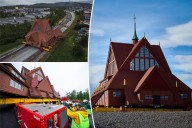 See how a 741-ton church moved across its Swedish city