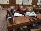Texas Democrats spend night at Capitol to protest GOP redistricting, state trooper escorts