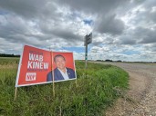 Kinew signs all over Spruce Woods