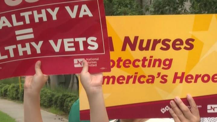 Nurses rally outside Atlanta VA against proposed federal funding cuts