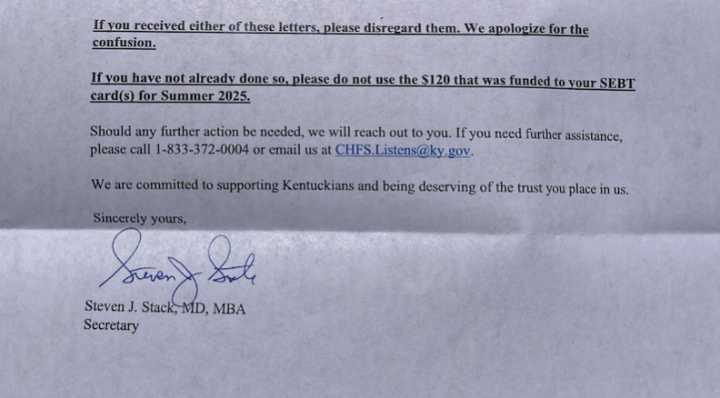 Kentucky withdraws debt collection threats over unsolicited EBT cards