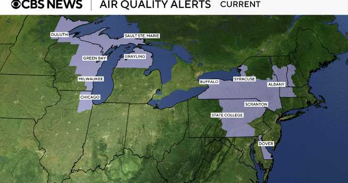 Air quality maps show how Canadian wildfire smoke is affecting Midwest, Northeast