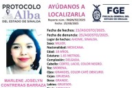 Activan Protocolo Alba por desaparición de Marlene Joselyn, en Los Mochis