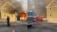 Large fire breaks out amongst several buildings in Lawrence, Mass.