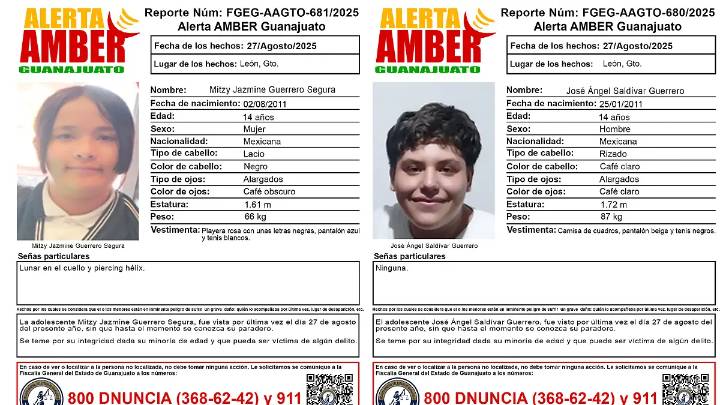 Activan Alerta Amber en León por desaparición de dos adolescentes de 14 años