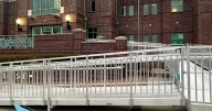 New permanent accessibility ramp under construction at Whitfield County Courthouse
