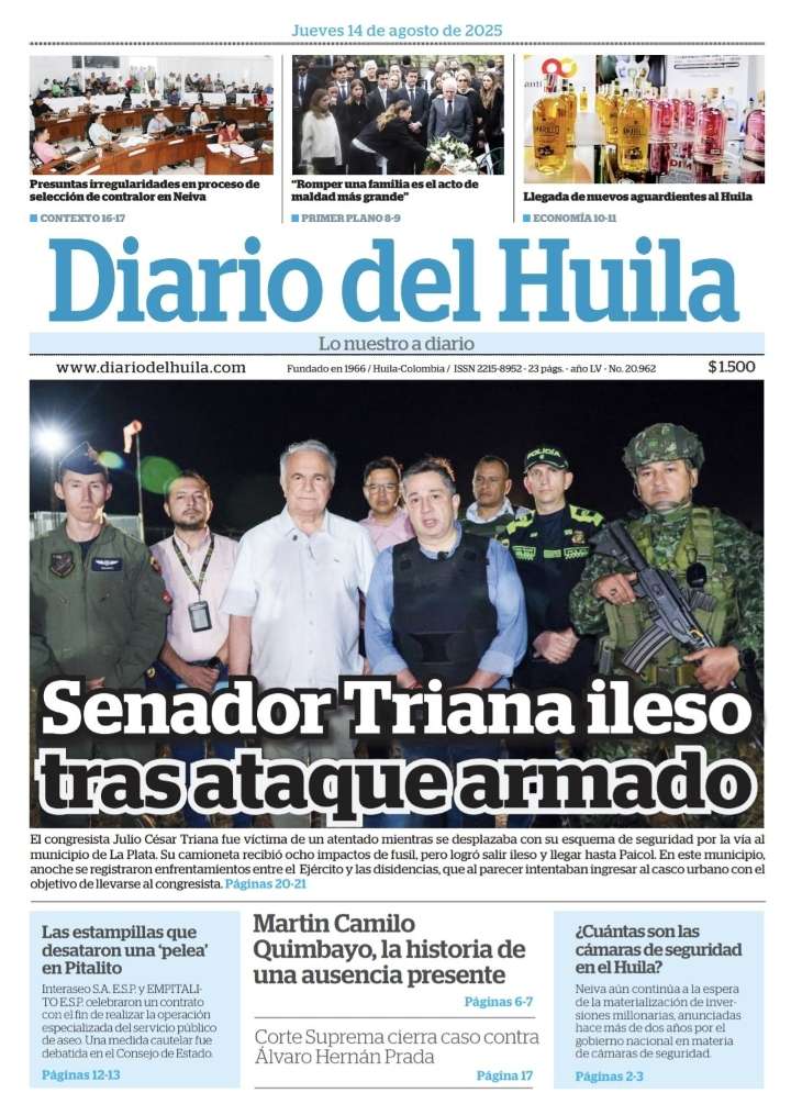 Diario del Huila 14 de agosto de 2025