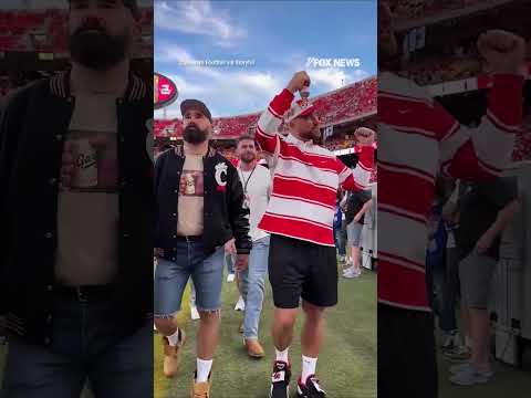 Newly engaged duo Taylor Swift and Travis Kelce attend college football game #shorts #taylorswift