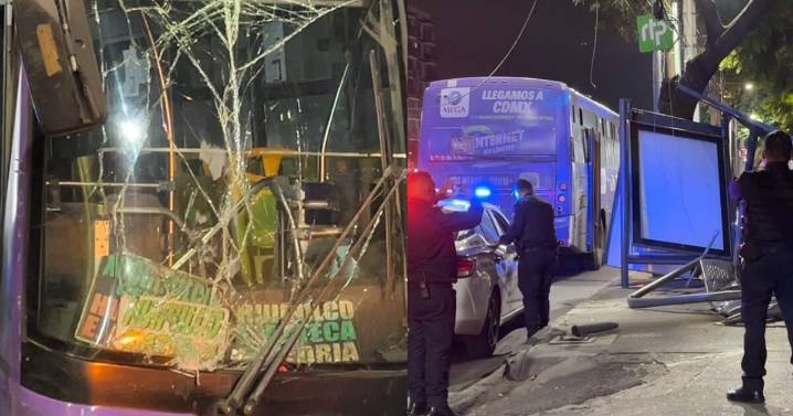 ¡Susto en CDMX! Camión choca contra parabús en Tlalpan; conductor se da a la fuga