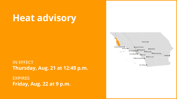 Update: Heat advisory for Los Angeles County until Friday night