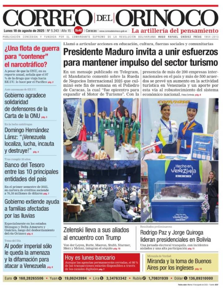 Edición Impresa Correo del Orinoco N° 5.243