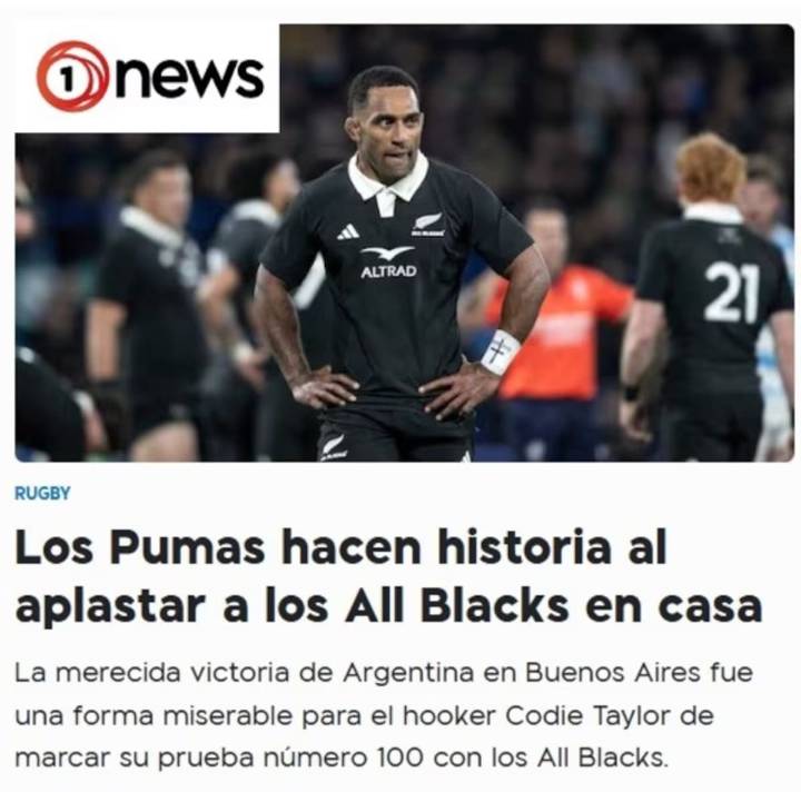 La reacción de los principales diarios de Nueva Zelanda tras la derrota de los All Blacks ante los Pumas