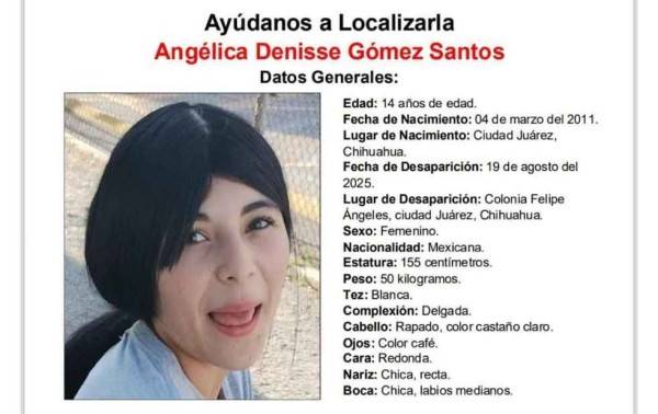Buscan a adolescente desaparecida desde la tarde del martes