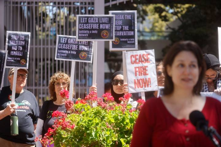 Activists gather in San Jose to call for end to funds for Israel
