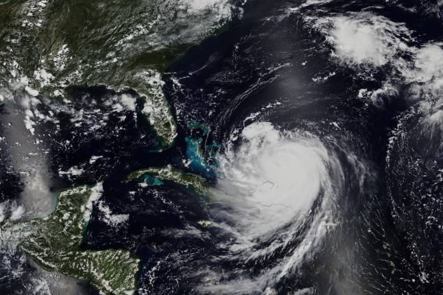 Map shows Hurricane Erin along US East Coast threatening to isolate barrier islands
