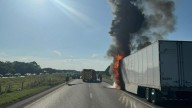 18-wheeler fire leads to I-20 closure near Terrell, driver suffers face injuries in second crash