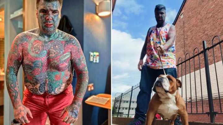 Britain’s most tattooed man who’s spent £40k transforming his entire body reveals how he looked before getting inked