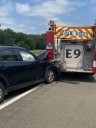 PHOTOS: Vehicle strikes fire truck in Wallingford