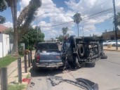 Omite alto y provoca accidente sobre la Antonio de Montes y Ortiz Mena