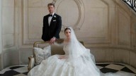 The Bride Wore a Cathedral-Length Veil for Her Wedding at the Musée Rodin in Paris