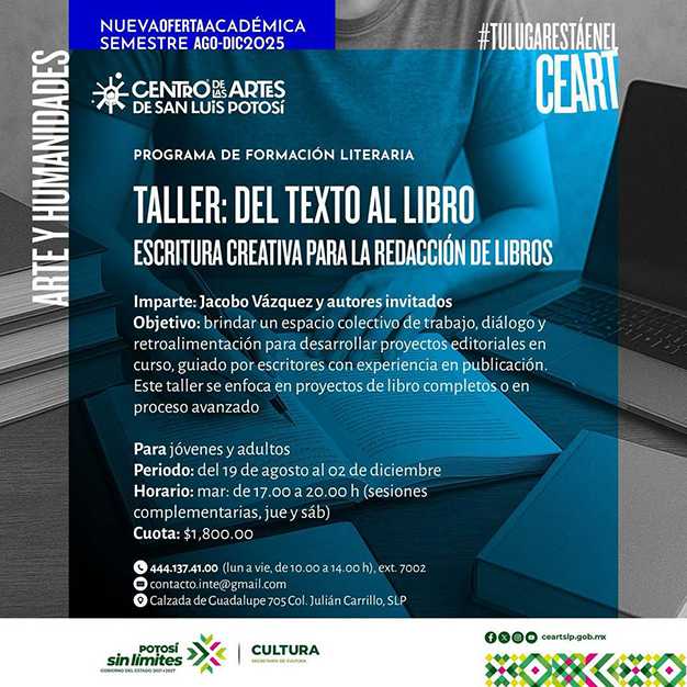 Del texto al libro: Ceart inicia taller para escritores emergentes