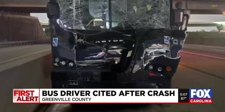 Greyhound bus driver cited after crash with dump truck