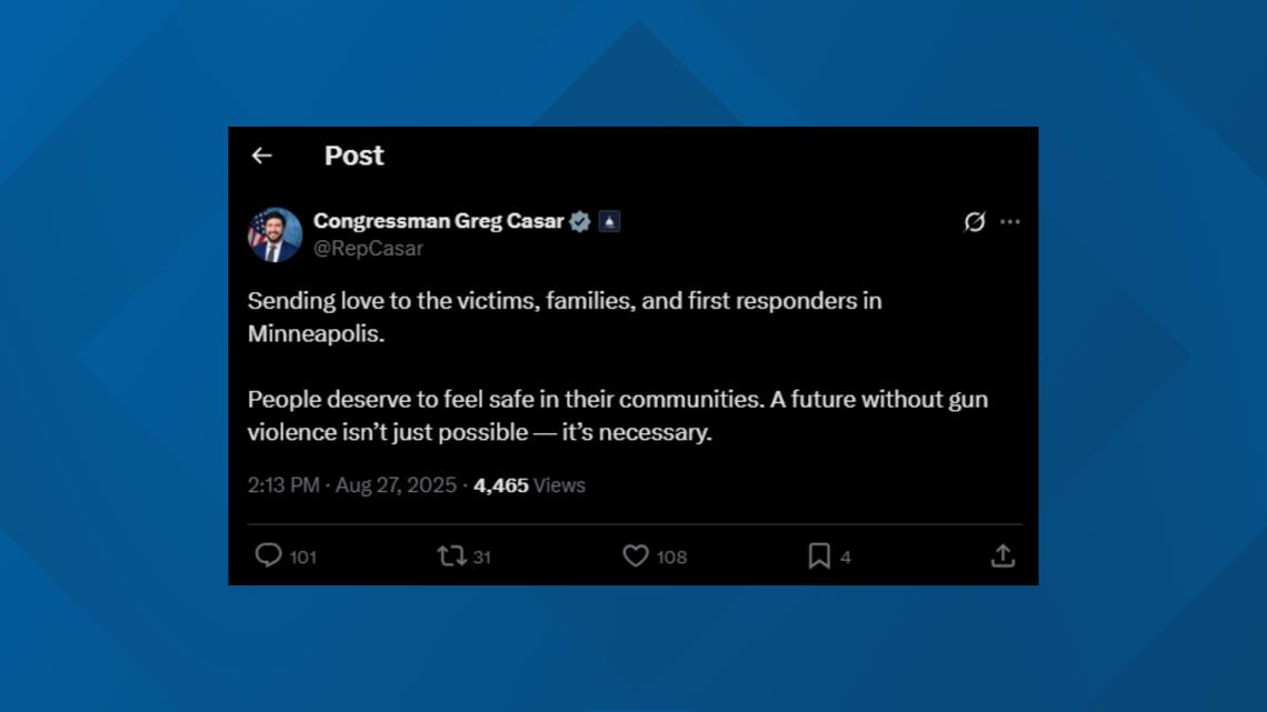 Texas politicians, leaders react to deadly Minneapolis school shooting