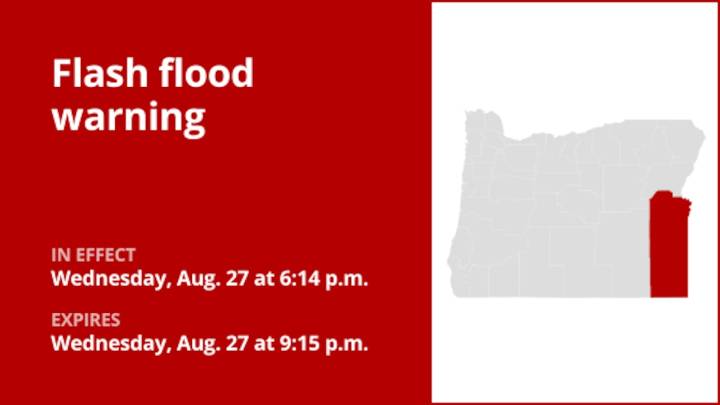 Flash flood warning issued for Malheur County until Wednesday night due to thunderstorms