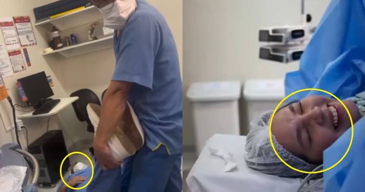 La ironía: hombre se desmaya durante el parto mientras su esposa ríe en plena cesárea